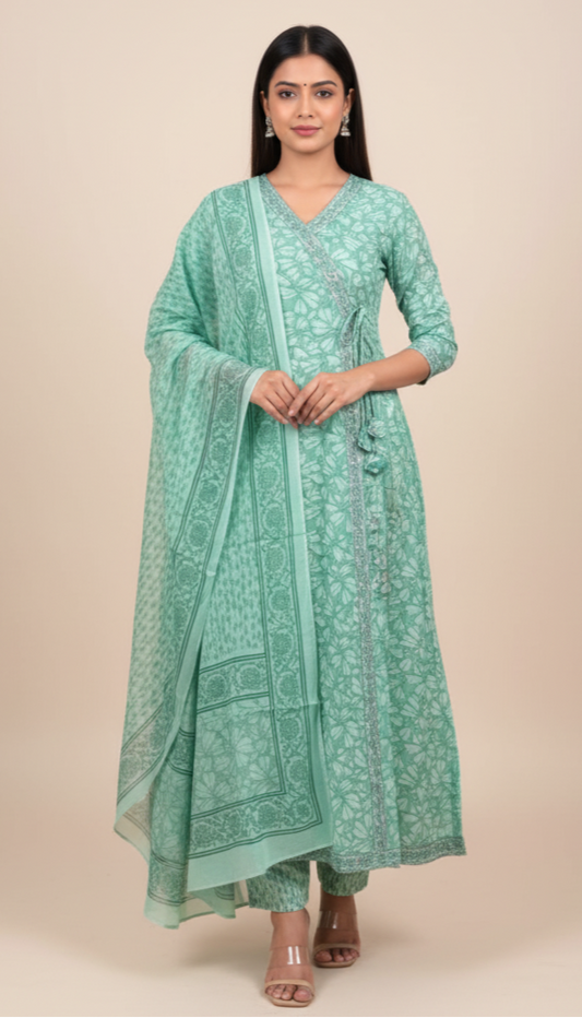 Printed Anarkali suit Set