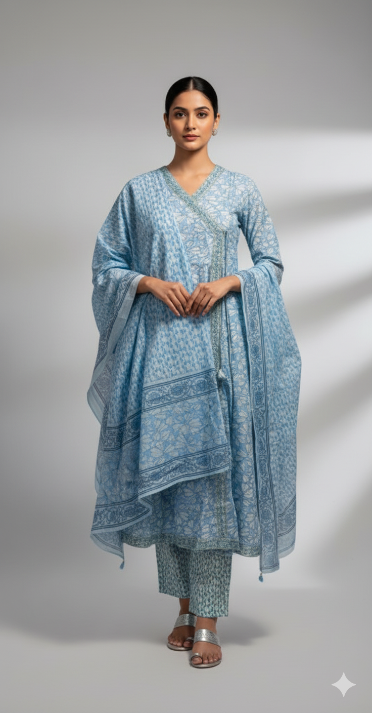 Printed Anarkali suit Set