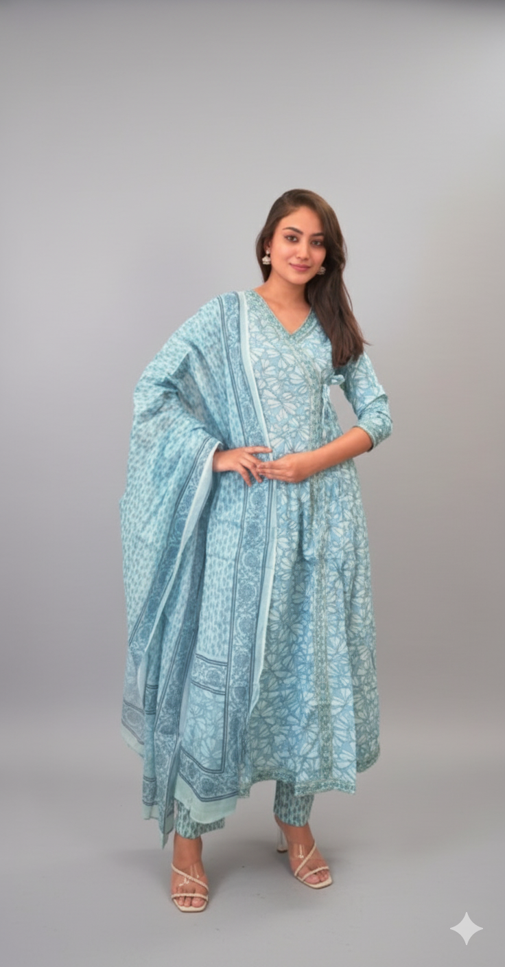 Printed Anarkali suit Set