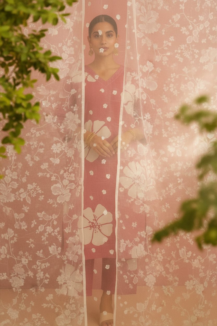 Mysterious ethereal fashion photoshoot with translucent elements